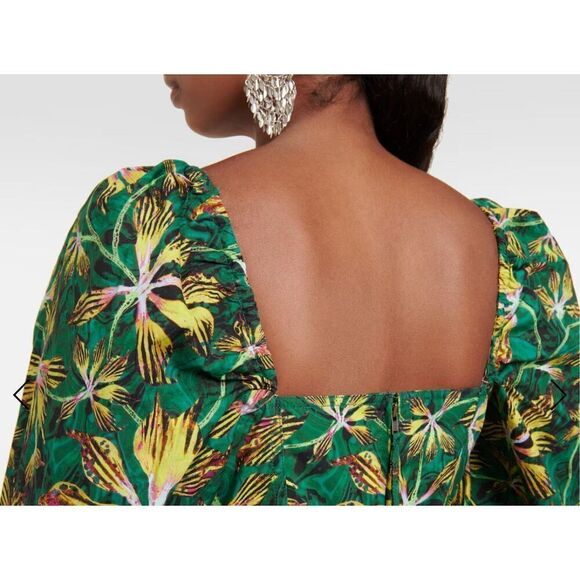 ULLA JOHNSON Alita floral cotton minidress in Tigerlilly NWT Size 4 - Picture 4 of 10